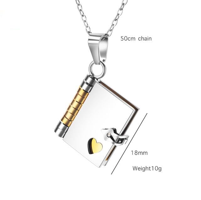 Little Star Book Necklace.Openable Book Necklace, Personalized Engraved Hidden Message Necklace for Her or Him