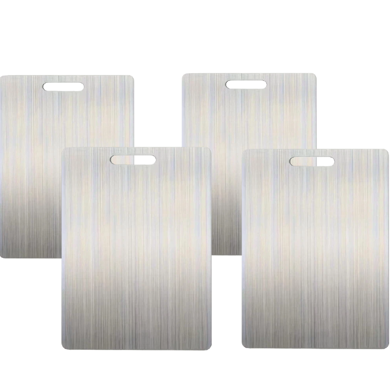 304 Stainless Steel Cutting Board for Kitchen - Double-Sided Non-Stick Chopping Board - Thin & Lightweight Design (11.02x15.35 Inch)