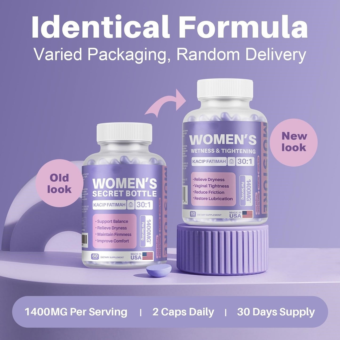 60 Capsules Vaginal Moisturizer Kacip Fatimah 1,000mg&Manjakni 200mg for Female