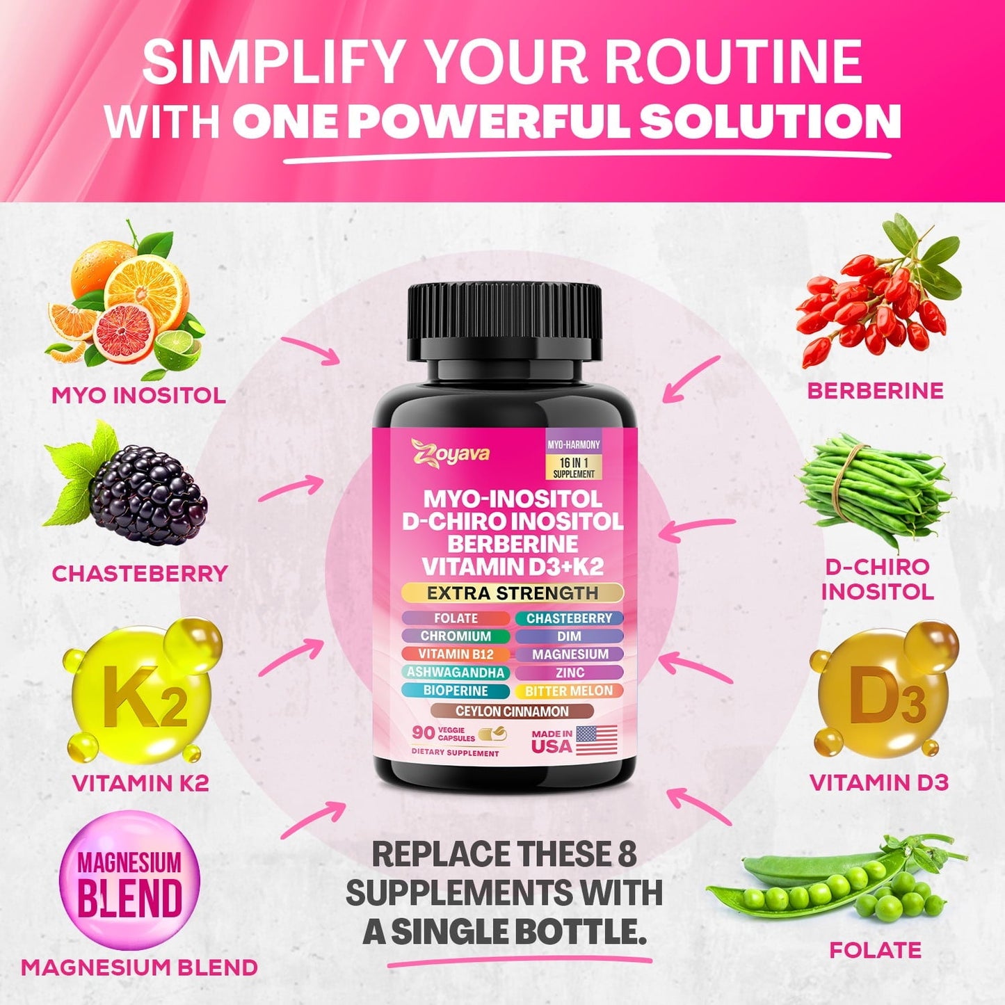 Myo Inositol Supplement (90 Vegan Capsules)