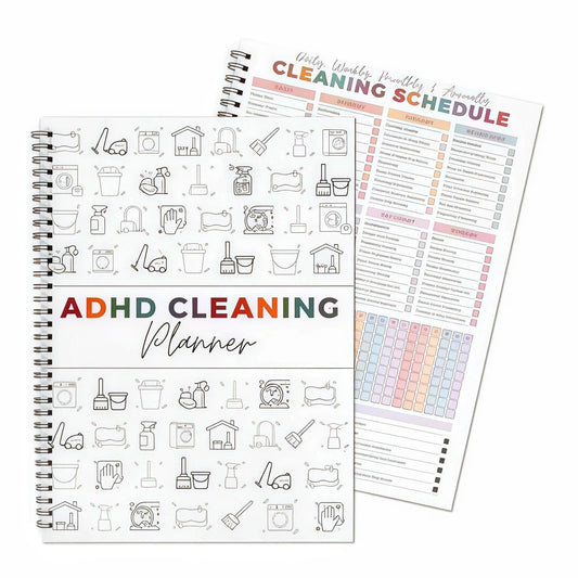 ADHD Cleaning Planner – A4 Organization Notebook with Daily Checklists & Durable Cover – Plannerbook