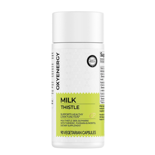 OxyEnergy Silymarin Milk Thistle 300mg – Liver Detox & Repair with Vitamin C, Inositol & Pueraria – 90 Veg Capsules
