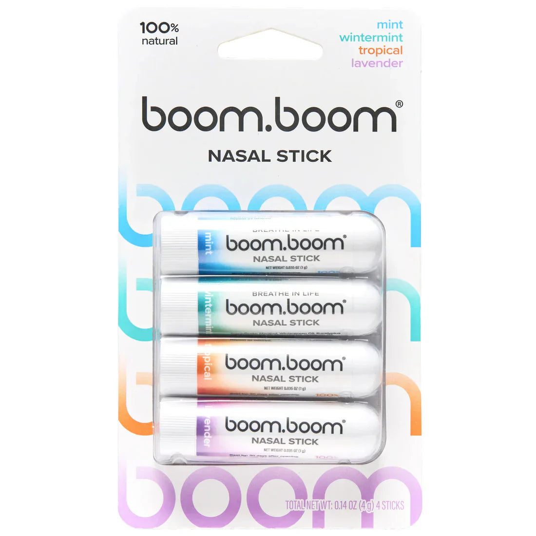 Nasal Stick (4 Pack) | Boosts Focus + Enhances Breathing | Aromatherapy Inhaler Made with Essential Oils