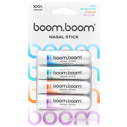 Nasal Stick (4 Pack) | Boosts Focus + Enhances Breathing | Aromatherapy Inhaler Made with Essential Oils