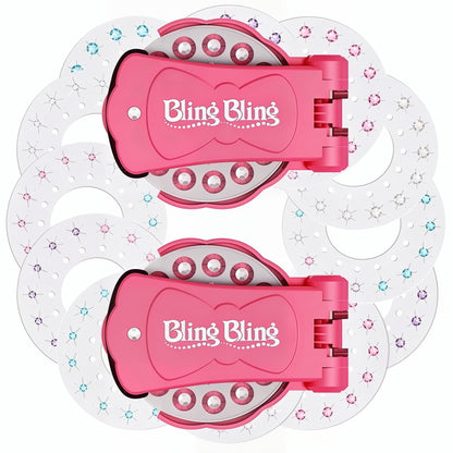 Glitter Diamond Styling Tools Hair Gemstone Styling Set + 180 colorful gemstones , No Heat Required Hair Styling Accessories