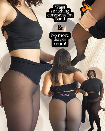 UPGRADED: Magic Fleece-Lined Leggings with Compression Waist & One-Seam Design | XXS-3XL in 4 Shades