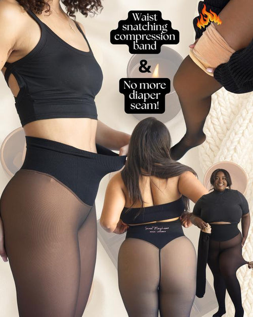 UPGRADED: Magic Fleece-Lined Leggings with Compression Waist & One-Seam Design | XXS-3XL in 4 Shades