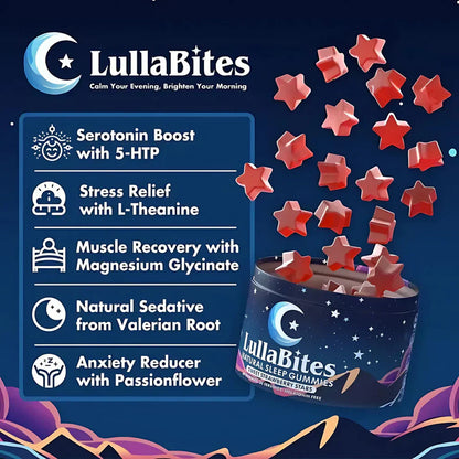 Natural Sleep Gummies - 30 Servings -Sweet Strawberry Stars