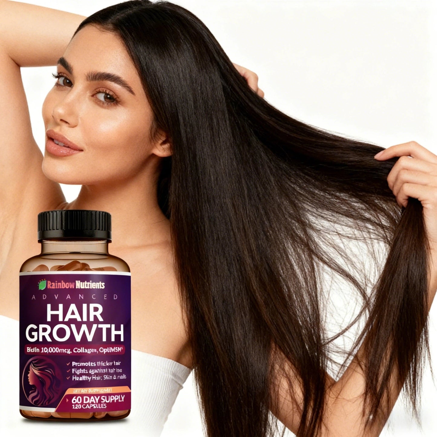 Hair Growth Vitamins for Women | Biotin 10,000Mcg, Collagen, Patented Optimsm®,