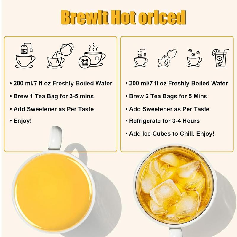 Turmeric Ginger Cinnamon Tea – 120 Bags | 100% Natural Herbal Blend for Wellness & Digestio.