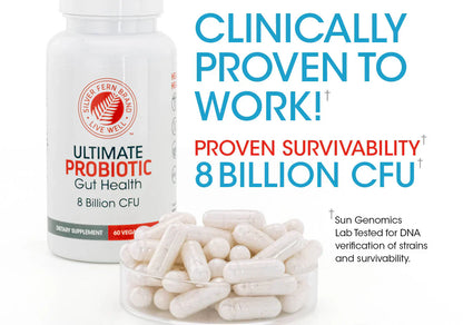 Ultimate Probiotic 8 Billion CFU – Spore-Forming, Shelf-Stable, Vegan Gut Health Supplement – 60 Capsules