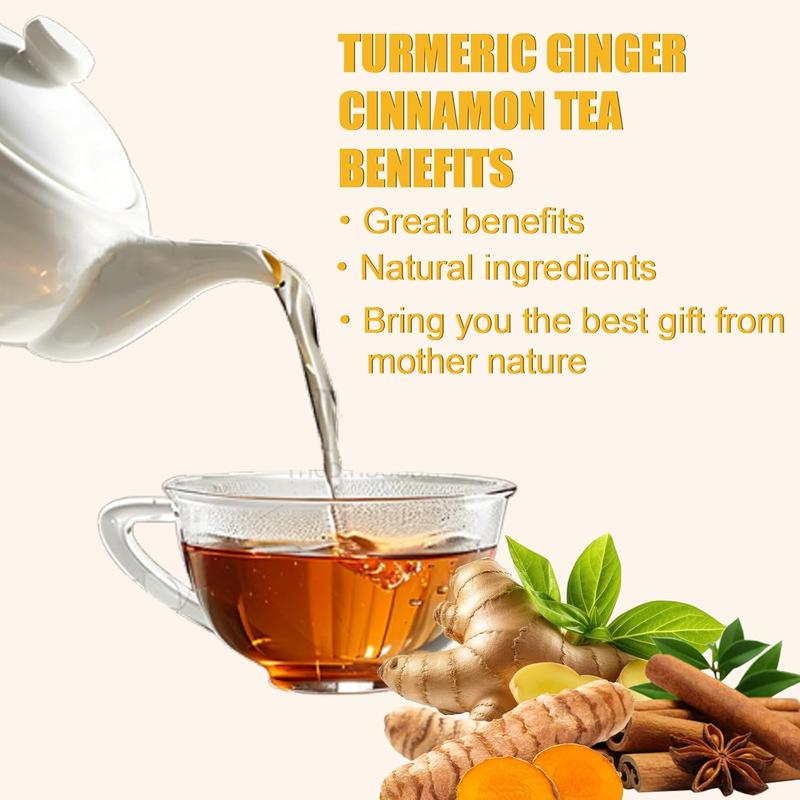 Turmeric Ginger Cinnamon Tea – 120 Bags | 100% Natural Herbal Blend for Wellness & Digestio.