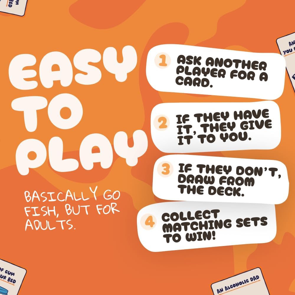 Go F Yourself! – The Grown Up Go Fish Card Game  2+ Players | 52 Cards, 13 Unique Pairs