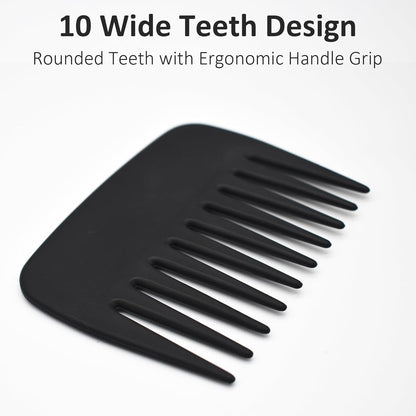 Professional Streaker Anti-Static Wide Tooth Detangling Comb - Handle  for Men Women Curly Wavy Hair