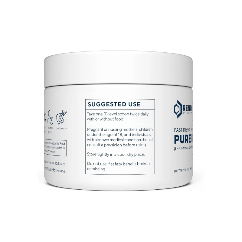 RENUE by Science NMN Powder | 100g Fast Dissolve Powder Supplement | 500mg Nicotinamide Mononucleotide per Serving