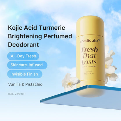 [NEW] [medicube] Deodorant Vanilla & Pistachio Fresh That Lasts | 24 Hour Odor Control, No Aluminum, Baking Soda, Parabens, Phthalates, Ethanol | Brightening & Smoothing for Dark Underarms with Kojic Acid & Turmeric | Korean Skincare, K-Beauty