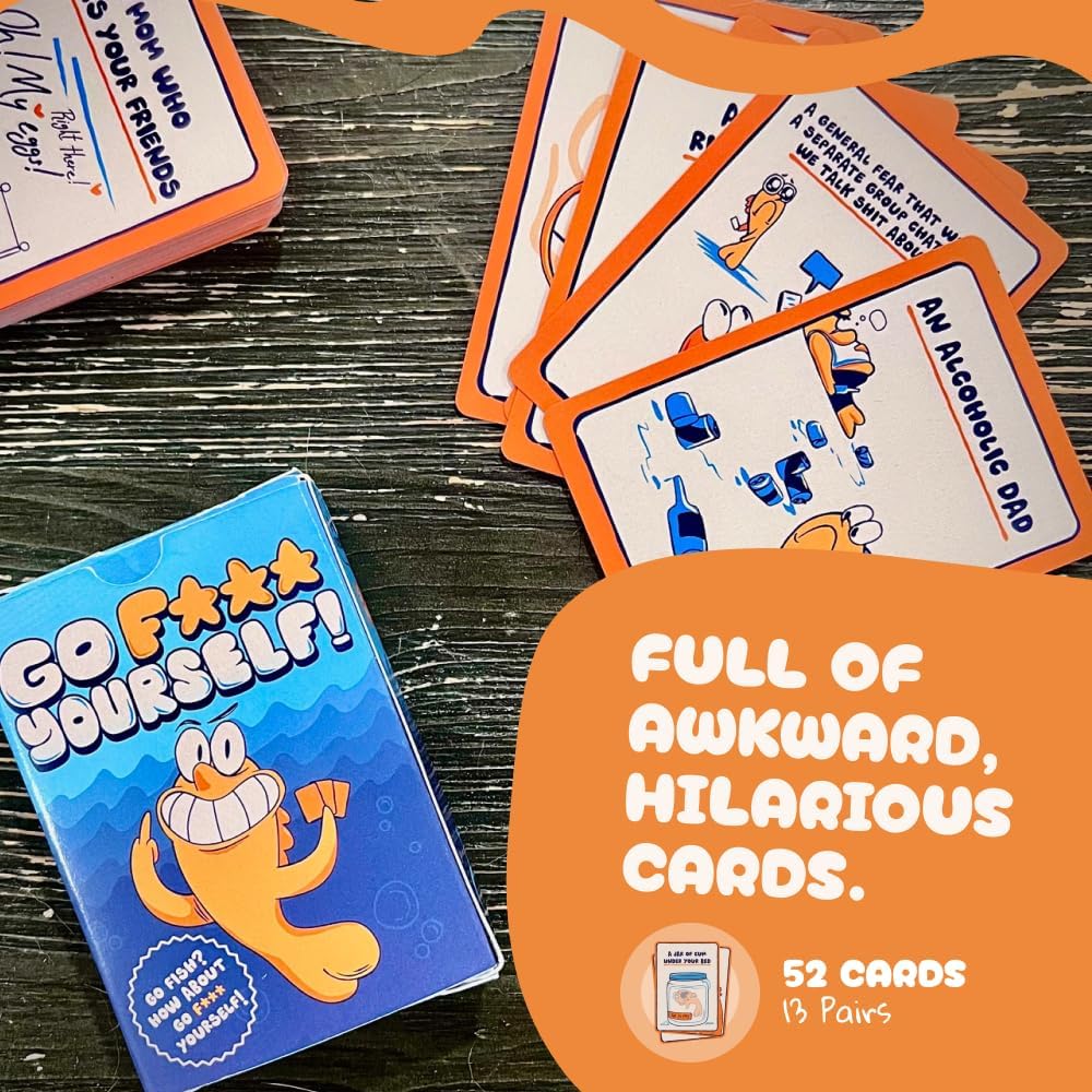 Go F Yourself! – The Grown Up Go Fish Card Game  2+ Players | 52 Cards, 13 Unique Pairs