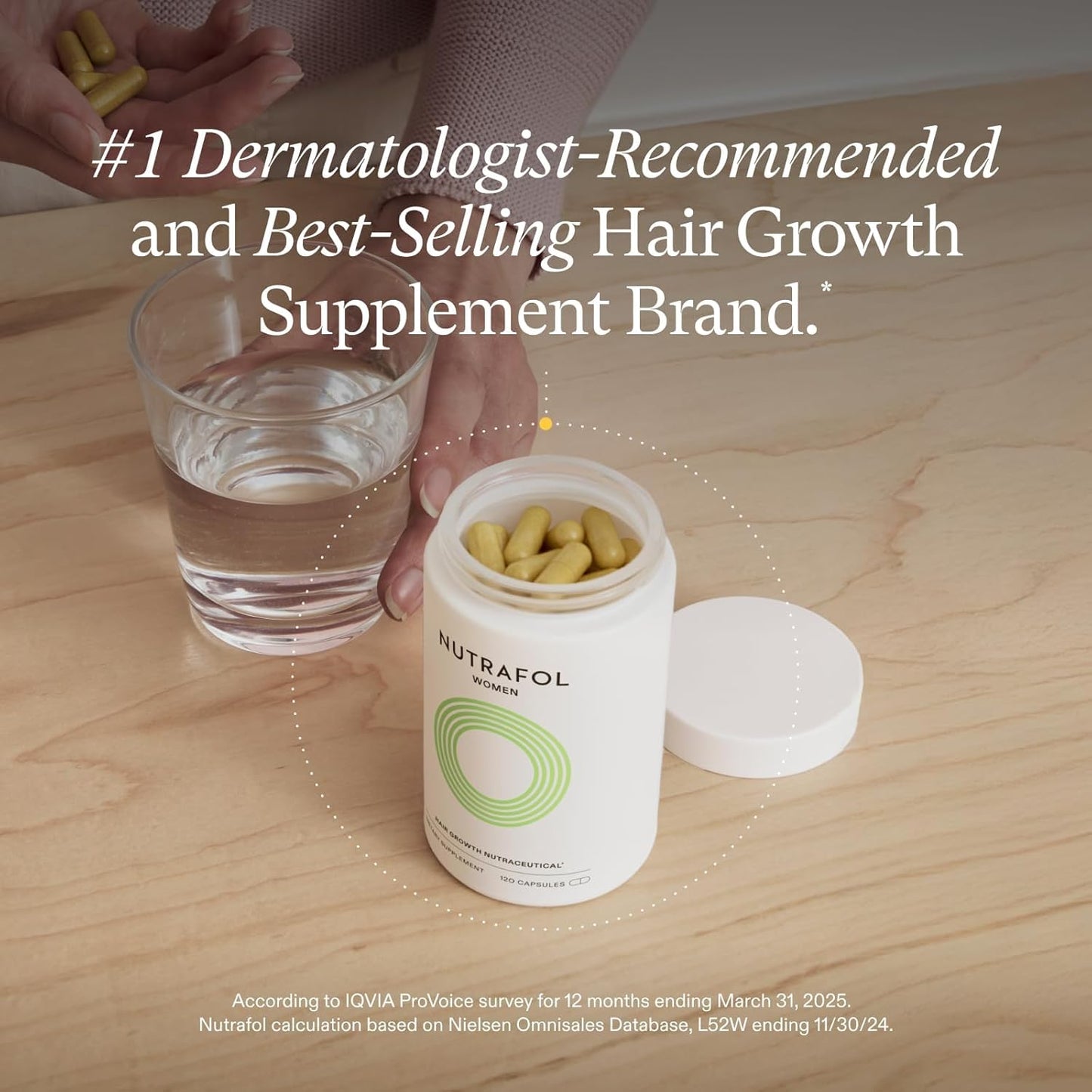 Nutrafol - Natural Hair Growth Formula - Women's Supplements - Thicker & Stronger Hair Support - Daily Use