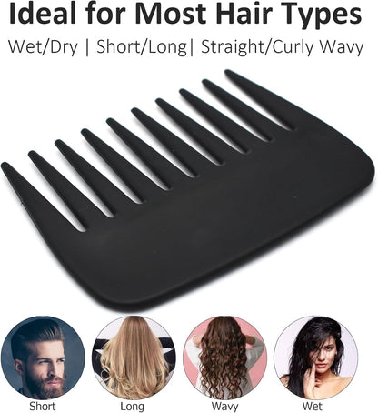 Professional Streaker Anti-Static Wide Tooth Detangling Comb - Handle  for Men Women Curly Wavy Hair
