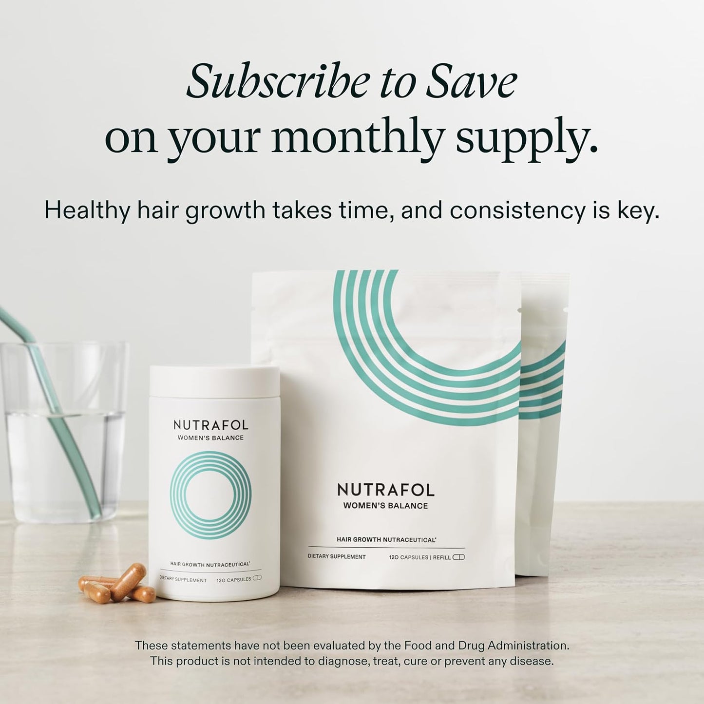 Nutrafol - Botanical Hair Growth Formula - Women's Balance Supplements - Thicker Hair & Scalp Coverage Support - Women 45+