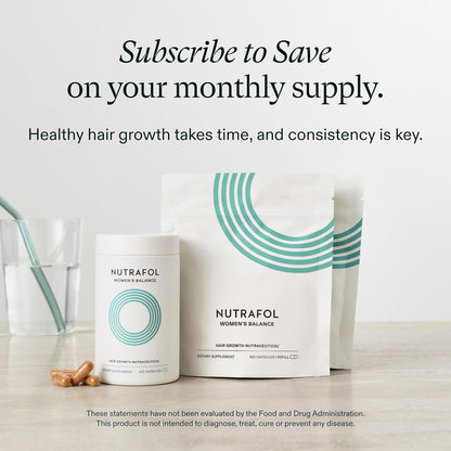 Nutrafol - Botanical Hair Growth Formula - Women's Balance Supplements - Thicker Hair & Scalp Coverage Support - Women 45+