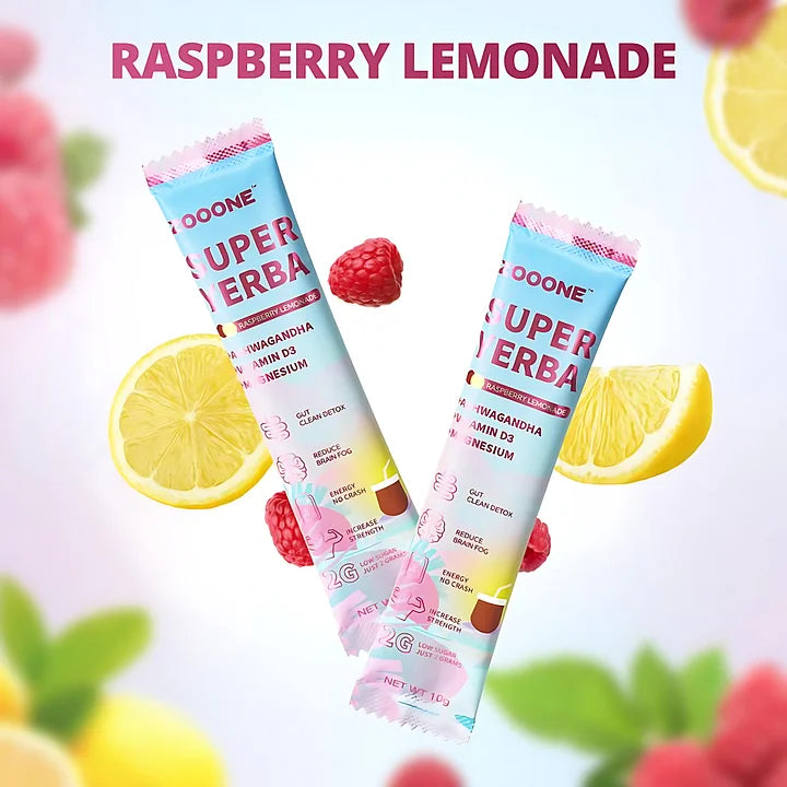 ZOOONE Super Yerba | Yerba Mate Instant Tea Powder | RASPBERRY LEMONADE Flavor | 30 Servings