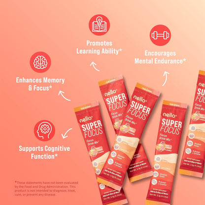 Drink Mix – Fruit Punch Flavor – Alpha GPC, Lion’s Mane, Rhodiola & N-Acetyl L-Tyrosine – Sugar-Free, On-The-Go Packets – 20 Servings