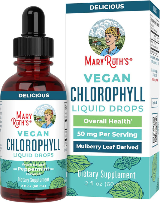 Chlorophyll Liquid Drops |  | Vegan | Non-Diluted Liquid Chlorophyll| Mulberry Derived Supplement for 14+ | Non-GMO | Delicious Minty Flavor | 2 Fl Oz