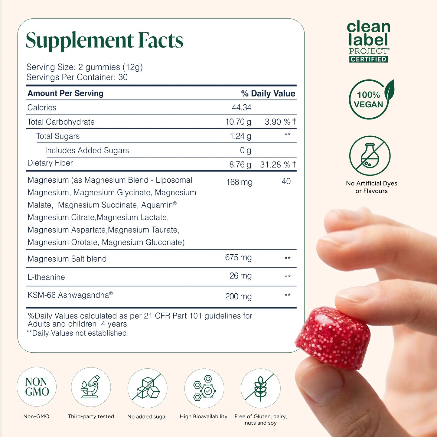 Root Labs Liposomal Magnesium + Ashwagandha Gummies with Beadlet Technology | 675mg Multi-Form Magnesium Salt, 200mg KSM-66 Ashwagandha, 26mg L-Theanine | High Bioavailability Gummies | Stress Relief, Sleep Support & Recovery | 60 Gummies (30 Servings)
