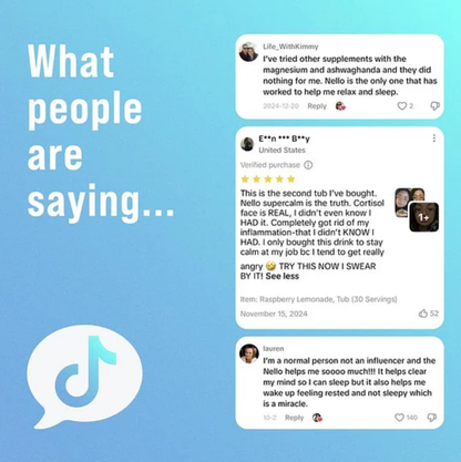 Nello Supercalm – Calming Drink Mix with KSM-66 Ashwagandha, Vitamin D3, Magnesium & L-Theanine – Supports Cortisol Balance, Mood & Sleep, Helps Manage Occasional Stress (20 Servings)