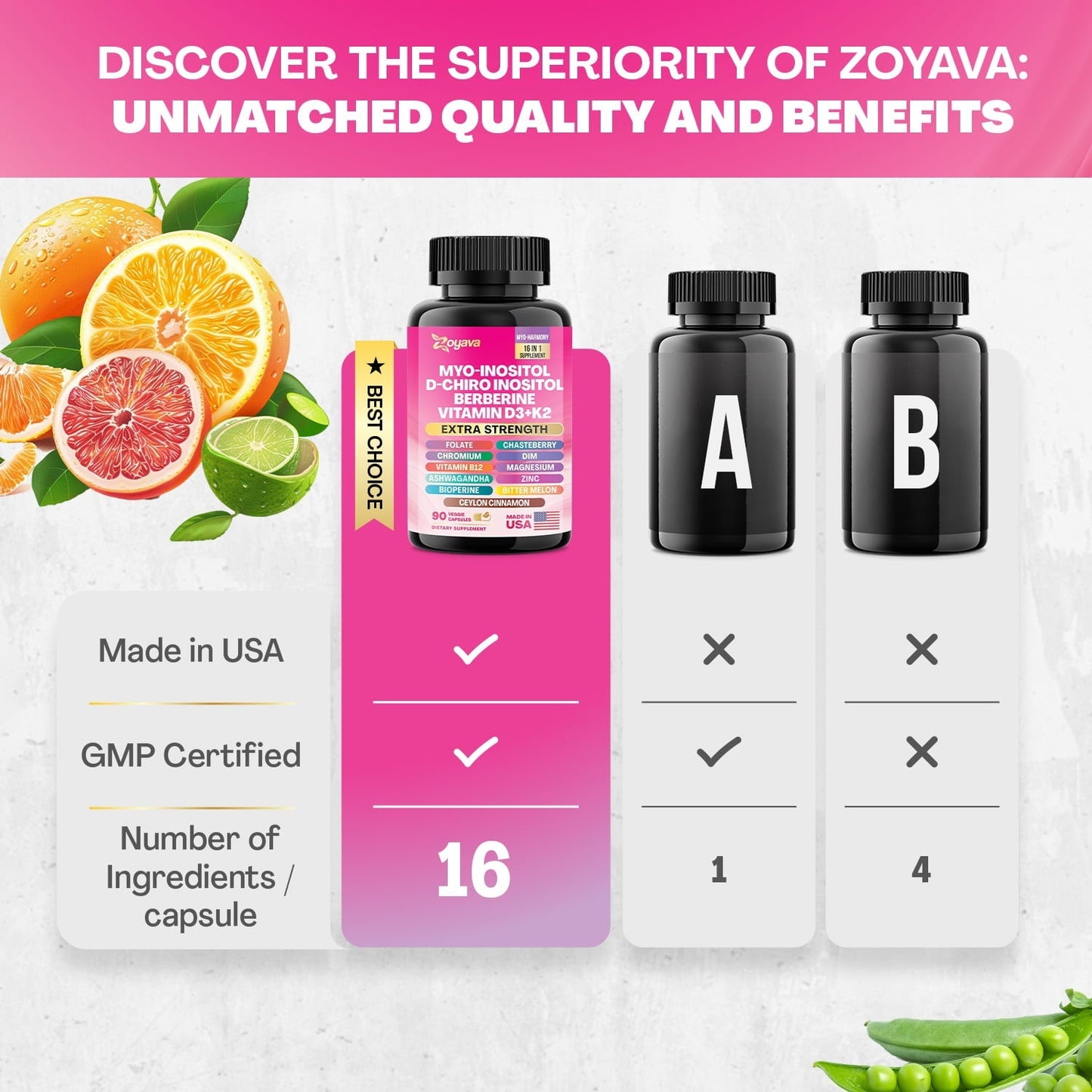 Myo Inositol Supplement (90 Vegan Capsules)