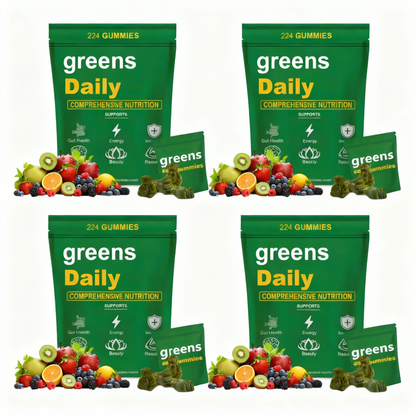 Greens Gummies Organic Green Nutritional Gummies-60+ natural whole-food ingredients