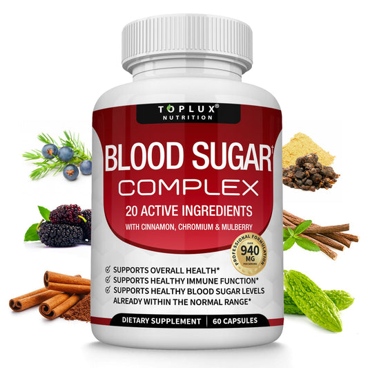 Blood Sugar Complex Supplement – 20 Vitamins & Minerals for Healthy Glucose Support