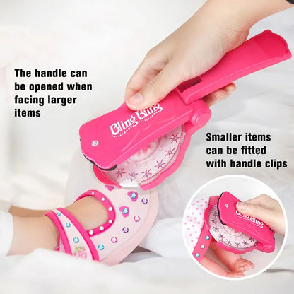 Glitter Diamond Styling Tools Hair Gemstone Styling Set + 180 colorful gemstones , No Heat Required Hair Styling Accessories