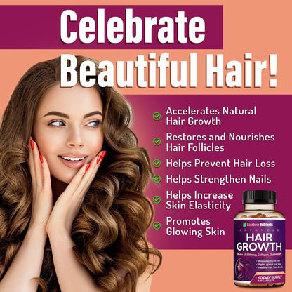 Hair Growth Vitamins for Women | Biotin 10,000Mcg, Collagen, Patented Optimsm®,