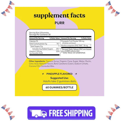 Lemme Purr Vaginal Probiotic Gummies-pH,Odor,Yeast Balance & Immune Support