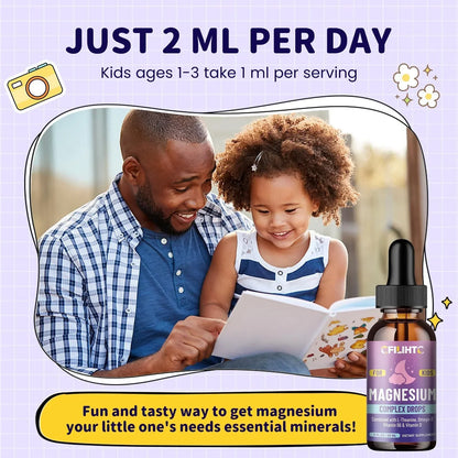 Kids Magnesium Liquid Drops-Magnesium Glycinate Liquid for Kids L-Threonate