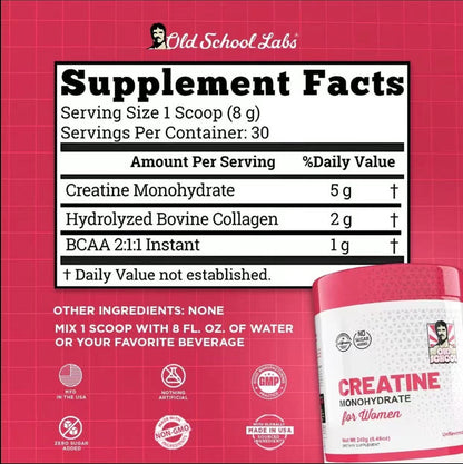 Creatine Monohydrate for Women -240g (30 Servings)