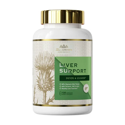 Dr. CROWN Liver Support Supplement for Detox & Cleanse with Milk Thistle, NAC, A
