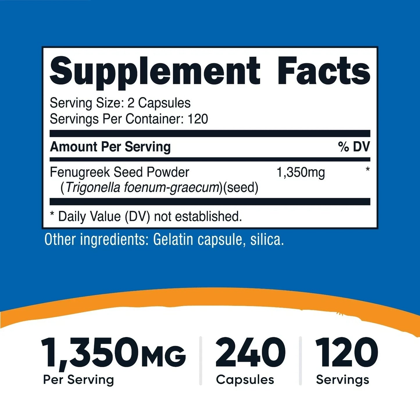 Nutricost Fenugreek Seed 675mg, 240 Capsules - Gluten Free & Non-GMO